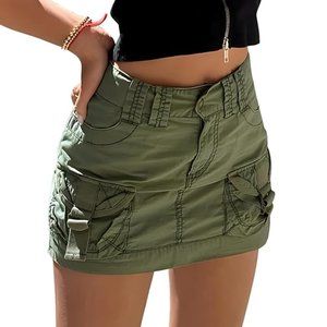 scktoo Army Green Cargo Skirt Size S NWOT